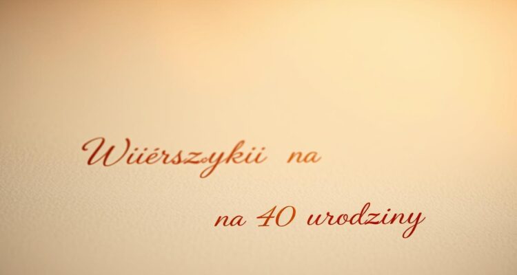 Wierszyki na 40 urodziny