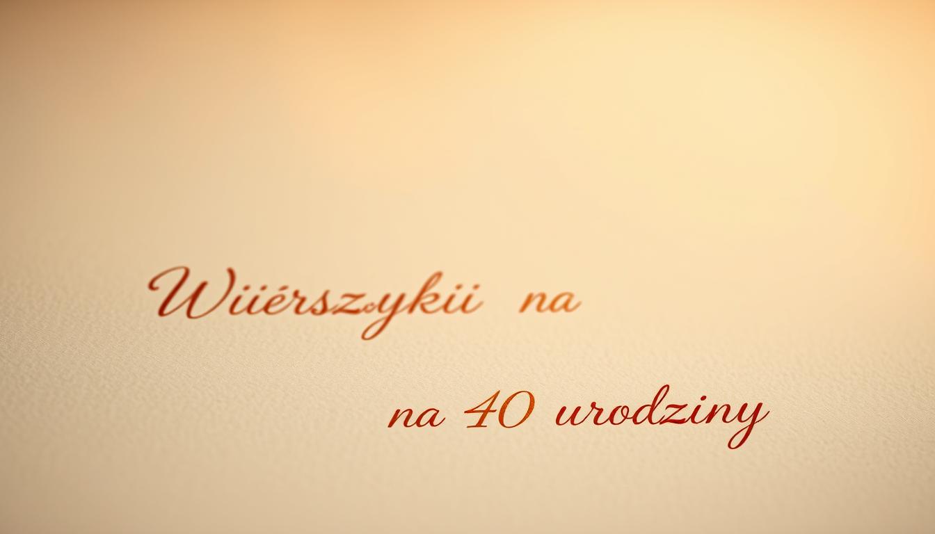 Wierszyki na 40 urodziny